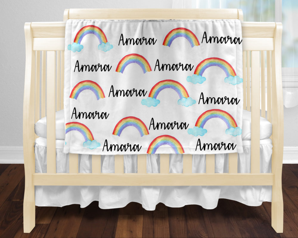 Personalized Baby Blanket - Rainbow