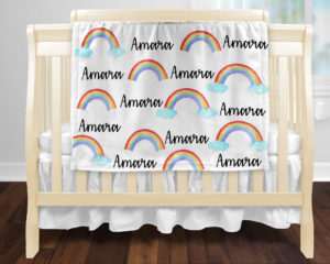 Personalized Baby Blanket - Rainbow