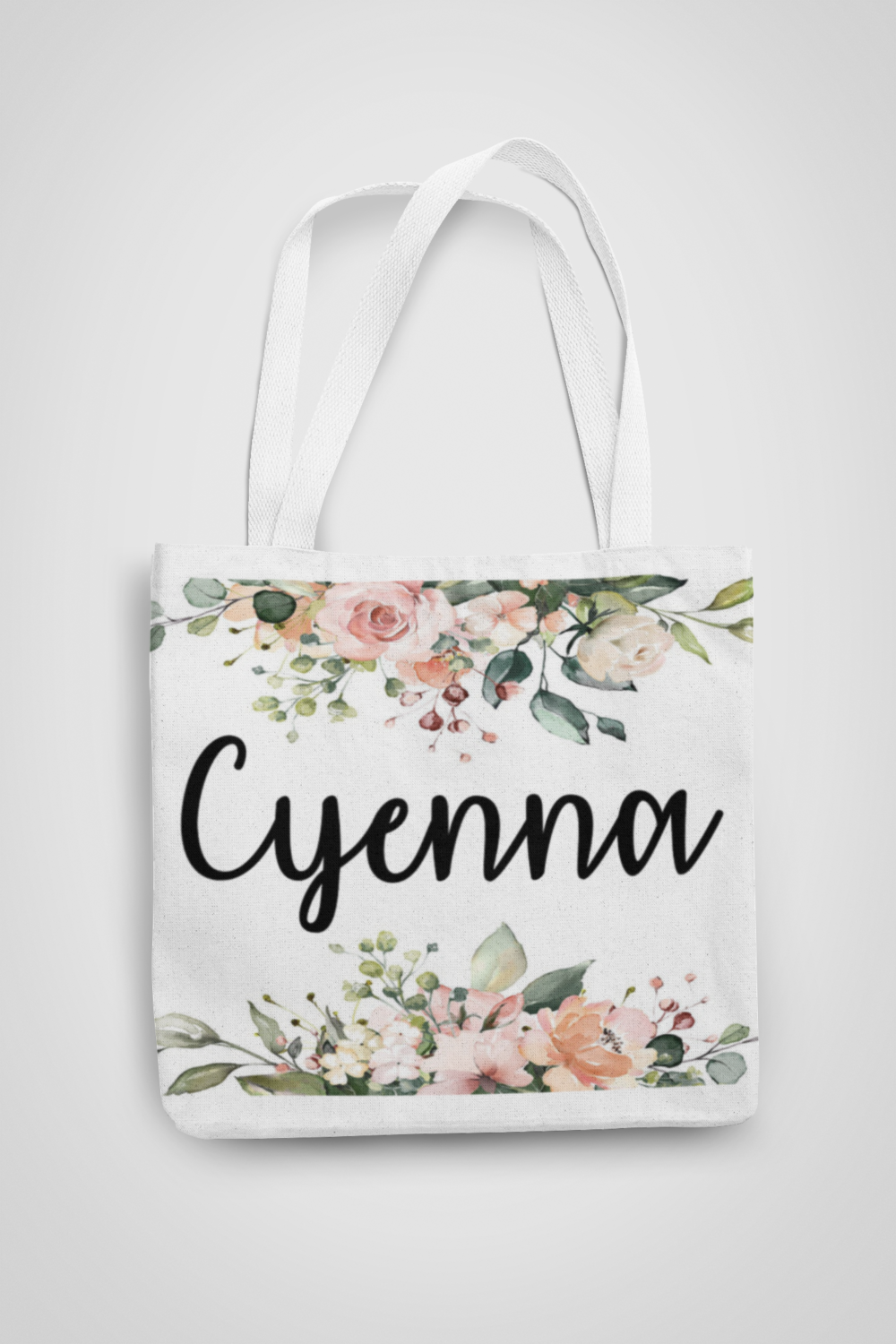 Personalized Floral Tote