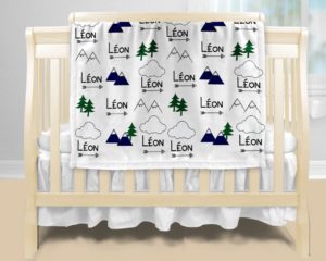 Personalized Baby Blanket - Basic Mountains