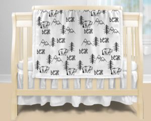 Personalized Baby Blanket - Monochrome Bear