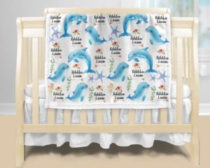 Personalized Baby Blanket - Dolphin