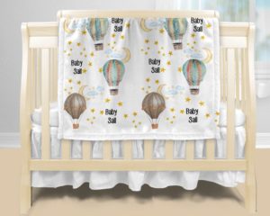 Personalized Baby Blanket - Hot Air Balloons