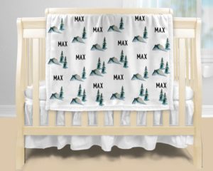 Personalized Baby Blanket - Mountains