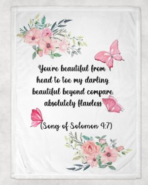 Personalized Scripture Floral Blanket
