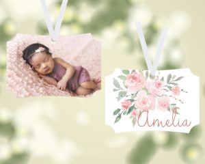Baby picture floral ornament