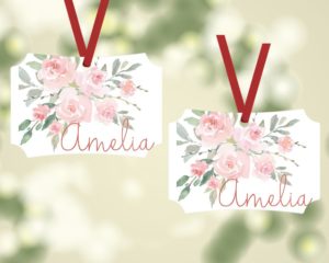 Baby girl floral ornament