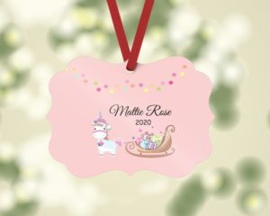 Unicorn Sleigh - Ornament