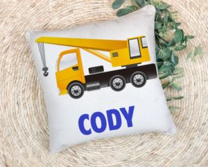 Personalized Pillow - Construction Truck