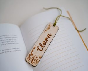 Engraved Wooden Bookmark - Floral