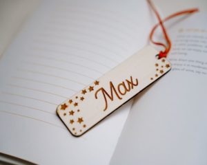 Engraved Wooden Bookmark - Stars